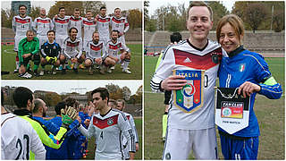 Gute Stimmung: Die Fan Club-Auswahl gewinnt das Fan-Match gegen Italien. © Fan Club