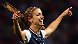 Alex Morgan jubelt bei Olympia. © Bongarts/GettyImages